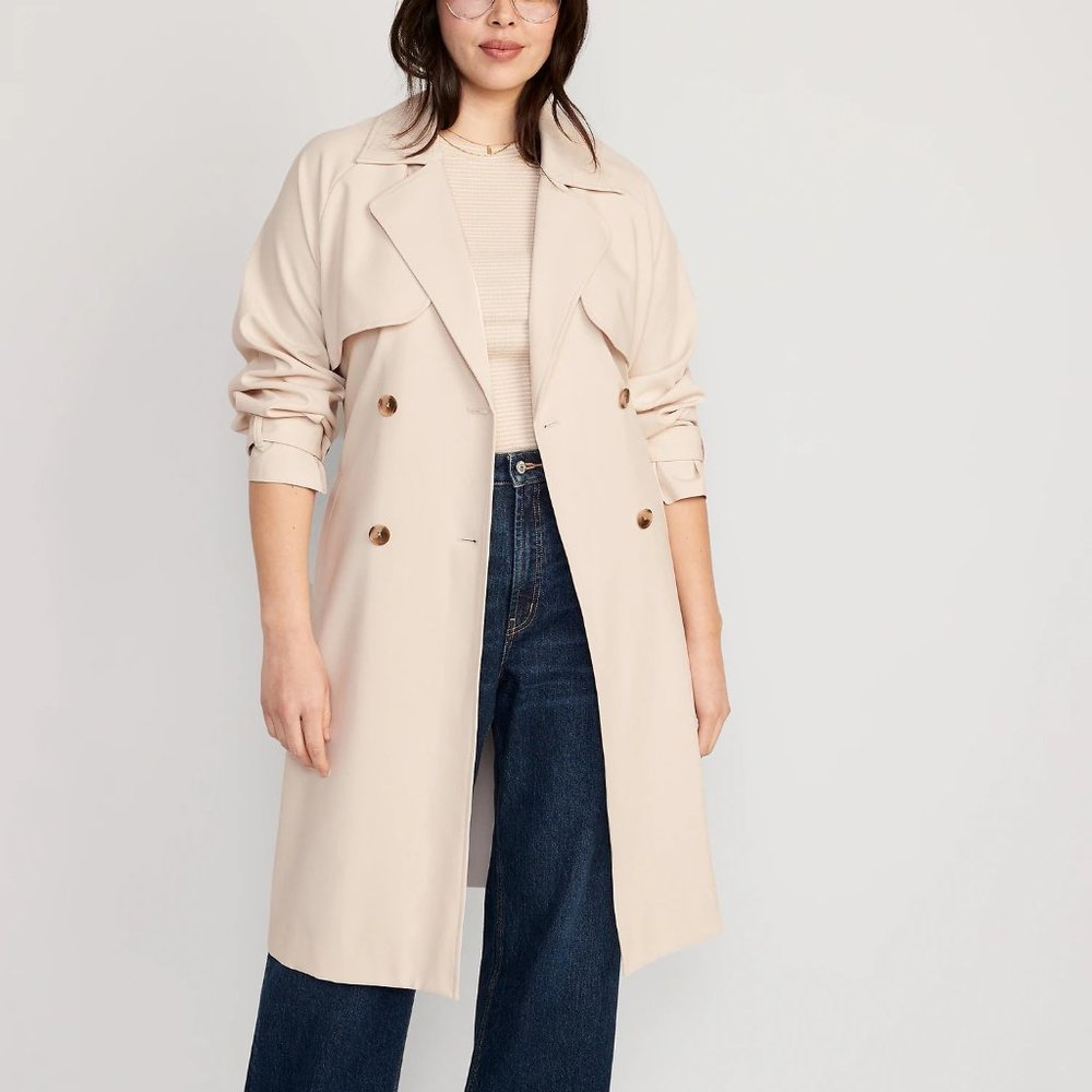 Old Navy Double Breasted Tie-Belt Trench Coat